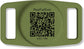 Green QR AirTag Collar Holder with scannable QR code, front view