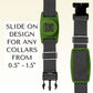 Green QR AirTag holder, back showing AirTag chamber