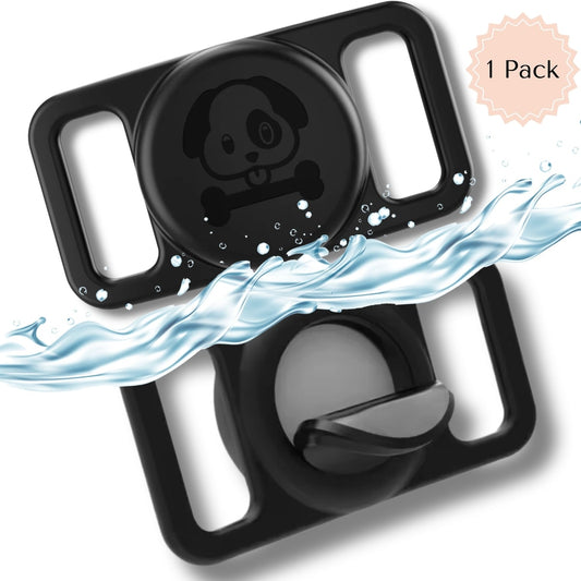 Waterproof AirTag collar holder, 1 count, single silicone holder with waterproof cover