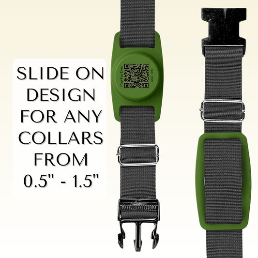 Black QR AirTag holder, back showing AirTag chamber