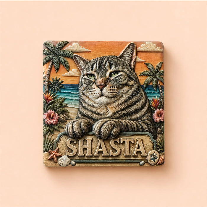 Beach Sunset Custom Pet Magnet