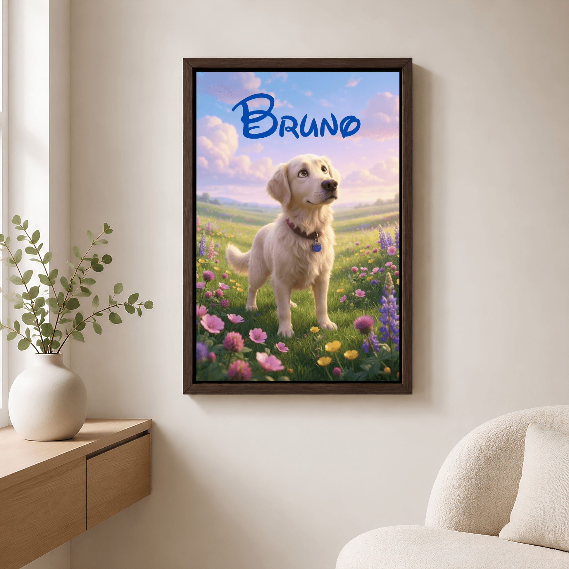 Pet Portrait - Custom Cartoon Pet Portrait Canvas from Photo | Illustrated Dog & Cat Art