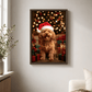 Pet Portrait - Custom Christmas Pet Portrait Canvas from Photo | Santa Hat Dog & Cat Holiday Art