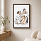 Custom Couple and Pet Portrait Canvas from Photo | Family Wall Art Gift