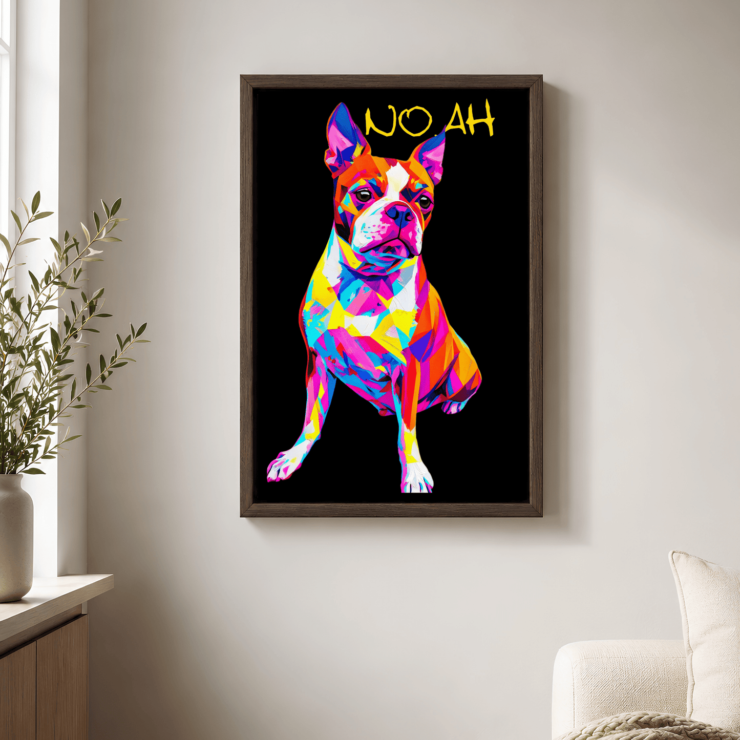Pet Portrait - Custom Pop Art Pet Portrait Canvas from Photo | Colorful Dog & Cat Wall Art