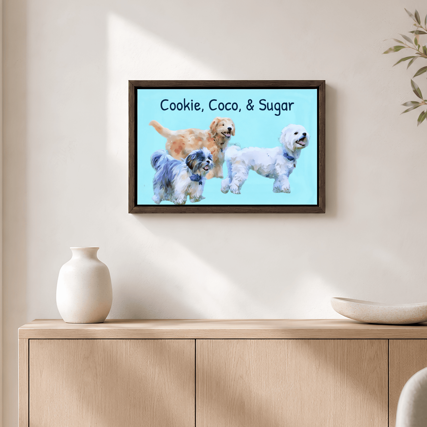 Pet Portrait - Custom Watercolor Pet Portrait Canvas from Photo | Personalized Dog & Cat Art