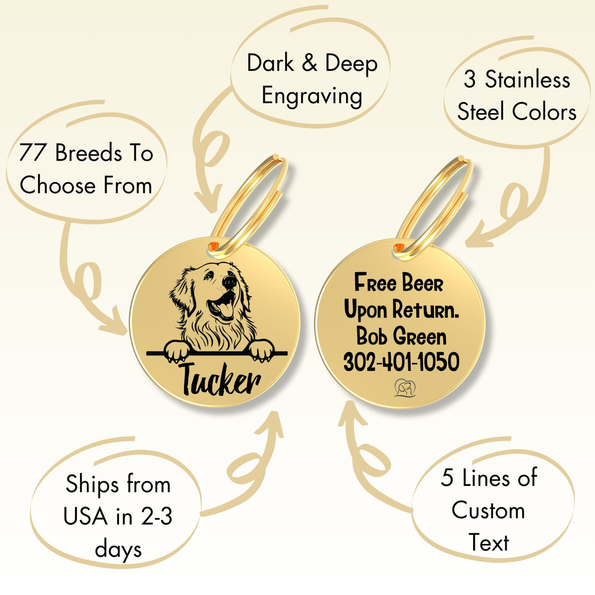 Breed Dog Tag - Personalized Breed Dog Tag (Cockerspaniel)