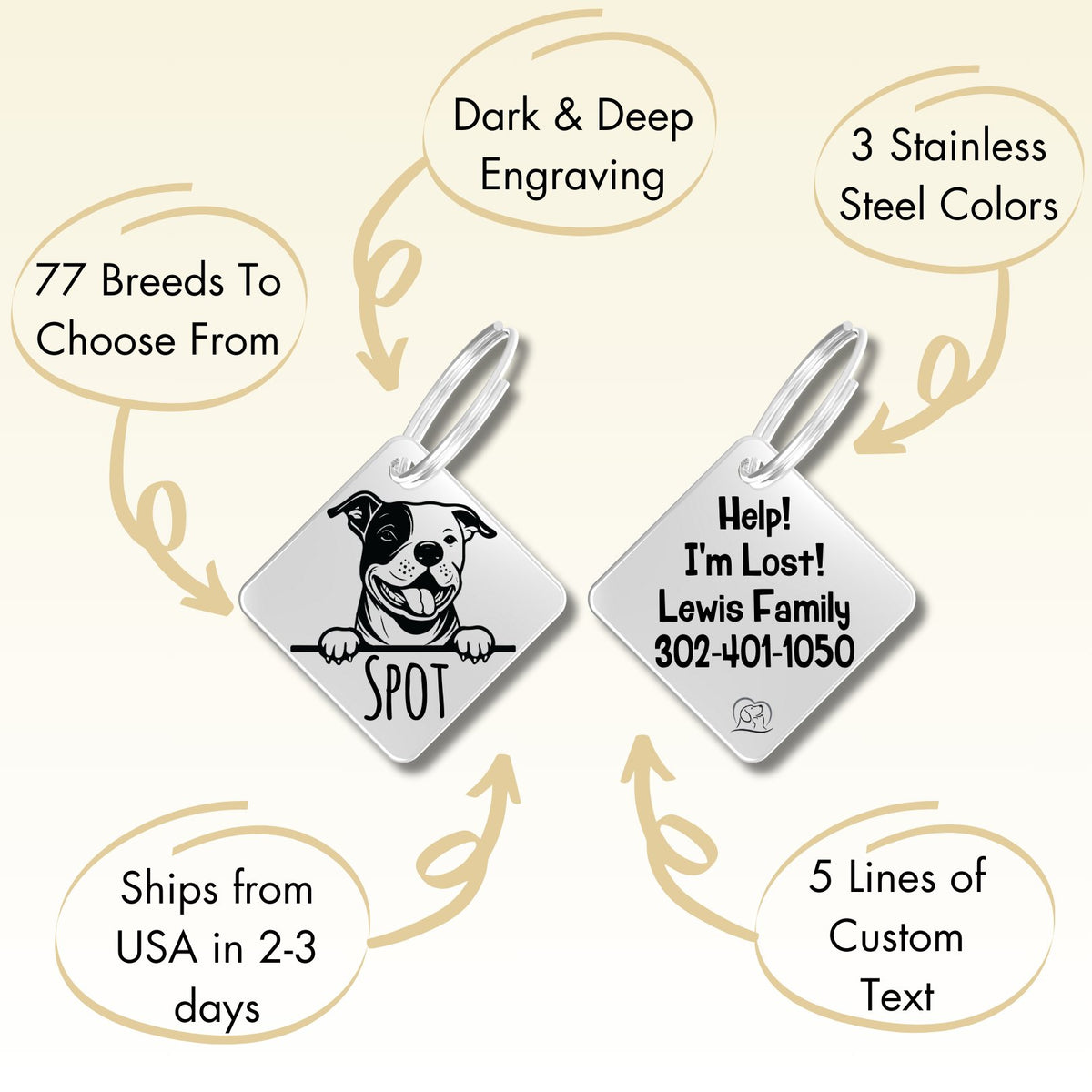 Breed Dog Tag - Personalized Breed Dog Tag (Golden Retriever)