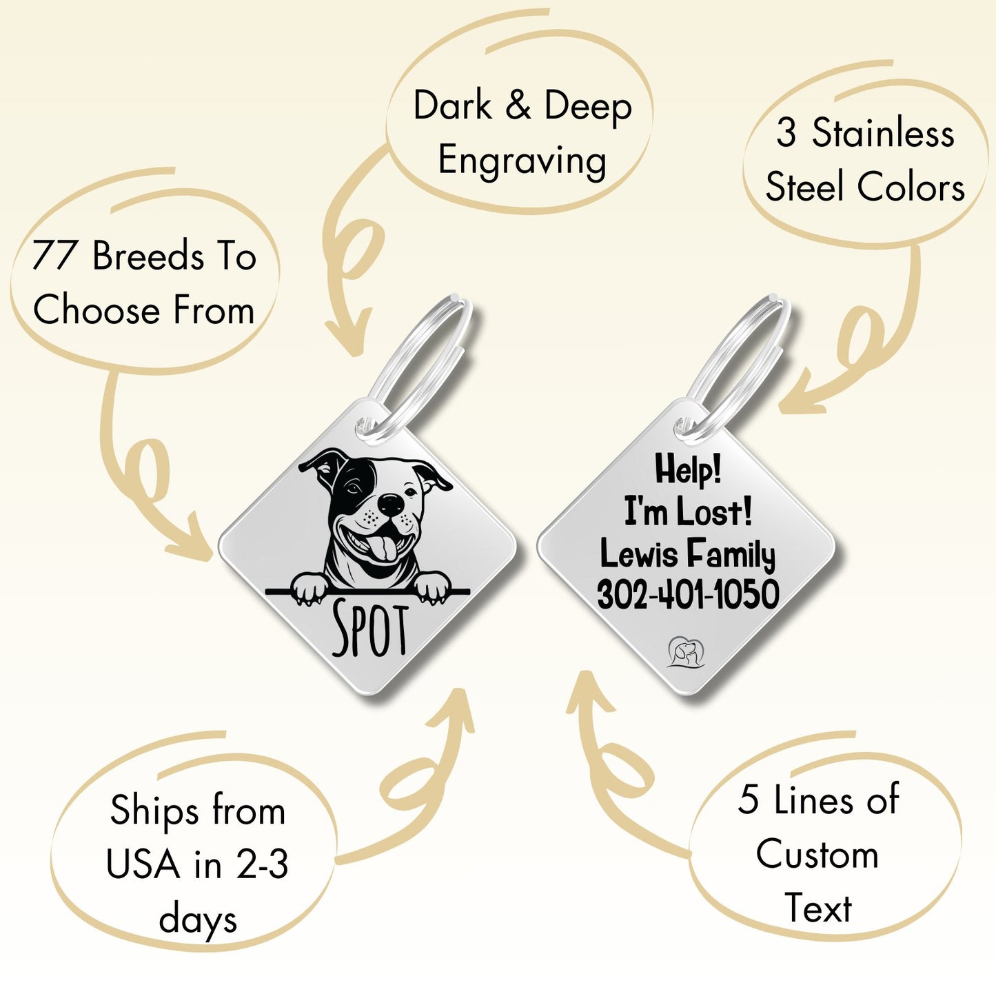 Breed Dog Tag - Personalized Breed Dog Tag (Greyhound)