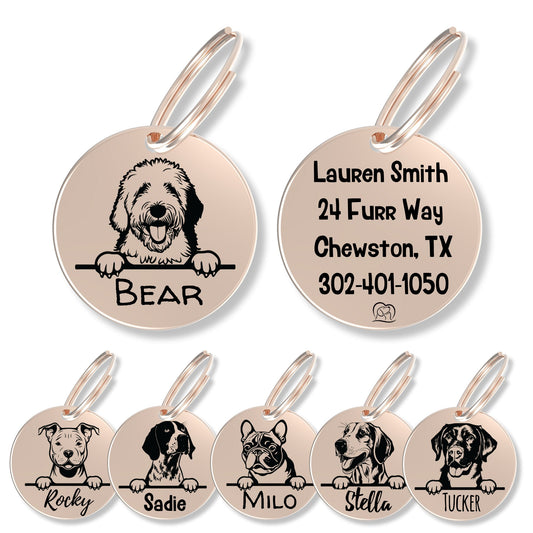 Breed Dog Tag - Personalized Breed Dog Tag (Old English Shee)