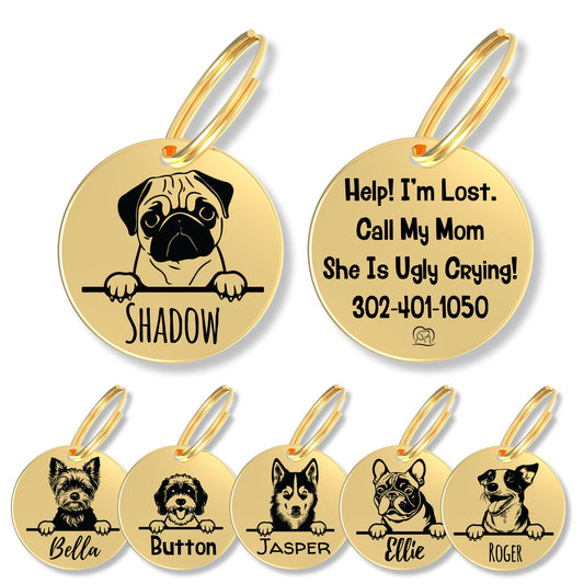 Breed Dog Tag - Personalized Breed Dog Tag (Pug)