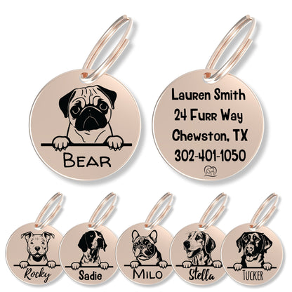 Breed Dog Tag - Personalized Breed Dog Tag (Pug)