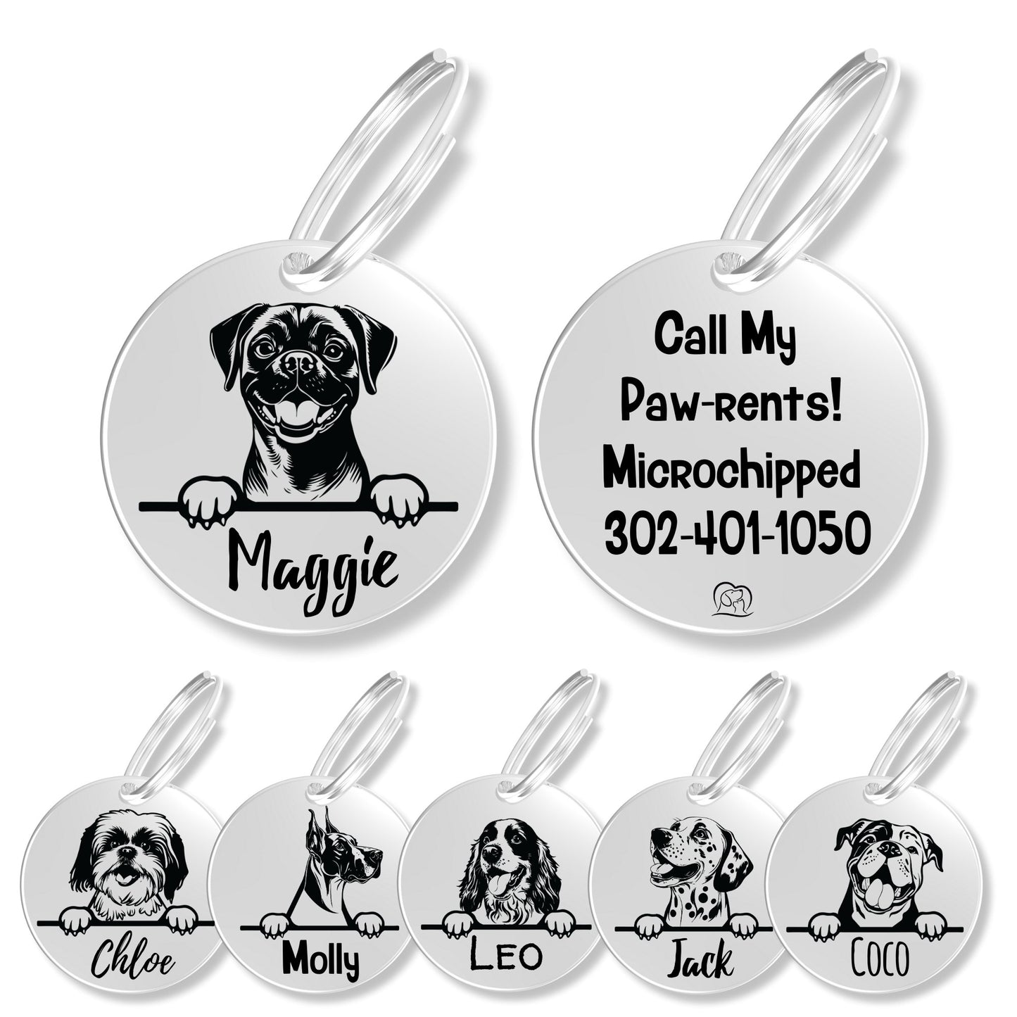 Breed Dog Tag - Personalized Breed Dog Tag (Puggle)