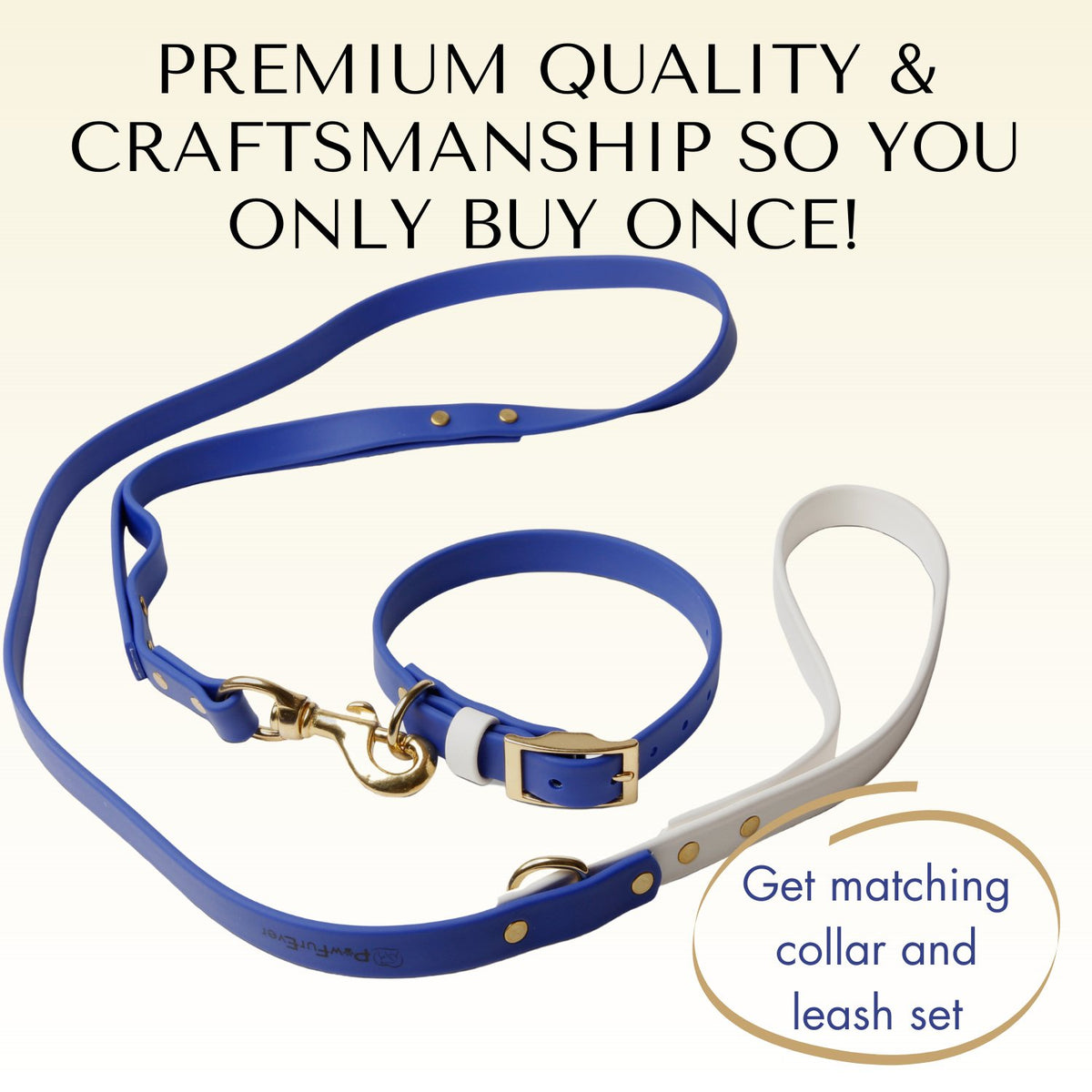 Collars - Biothane Waterproof Dog Collar - Stylish and Smell Free (Blue, White)
