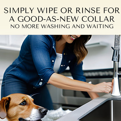 Collars - Biothane Waterproof Dog Collar - Stylish and Smell Free (Blue, White)