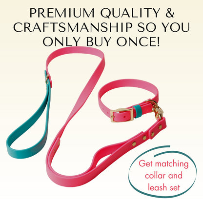 Collars - Pink Dog Collars - Waterproof, Stylish and Smell Free (Pink, Teal)