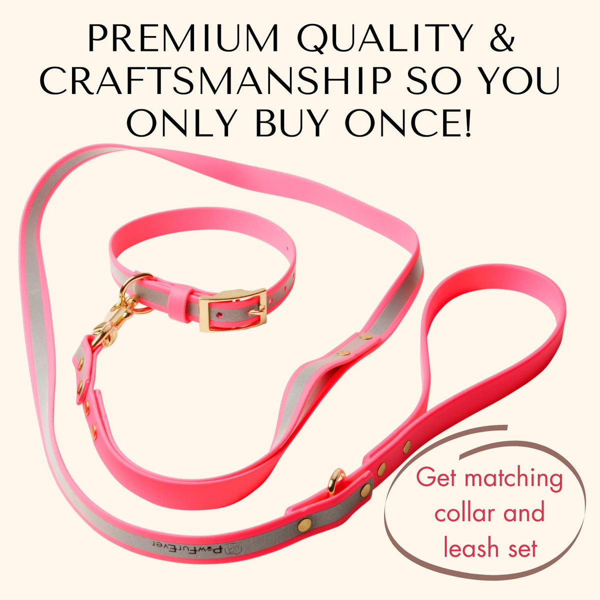 Collars - Pink Reflective Waterproof Dog Collar - Stylish and Smell Free (Pink, Reflective)