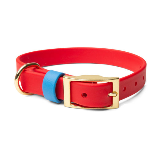 Collars - Waterproof Blue & Red Dog Collar - Stylish and Smell Free (Blue. Red)