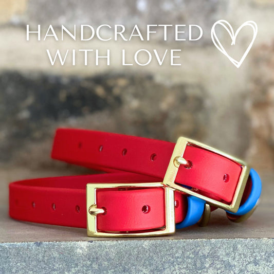 Collars - Waterproof Blue & Red Dog Collar - Stylish and Smell Free (Blue. Red)