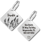 Personalized Engraved Diamond Dog Tag in Silver
