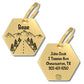 Engraved Tags - Personalized Engraved Gold Dog Tags for Pet Safety and Style (Hexagon, Gold)