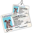 California Driver License Dog Tag with Your Pet's Photo