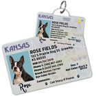 Kansas Driver License Dog Tag with Your Pet's Photo