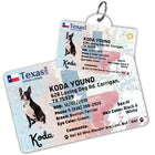 Texas Driver License Dog Tag with Your Pet's Photo