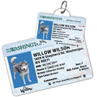Washington Driver License Dog Tag with Your Pet's Photo