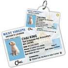 West Virginia Driver License Dog Tag with Your Pet's Photo