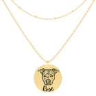 Engraved Necklace with Engraved Pet's Face (Gold)