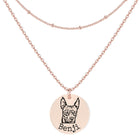 Engraved Necklace with Engraved Pet's Face (Rose Gold)